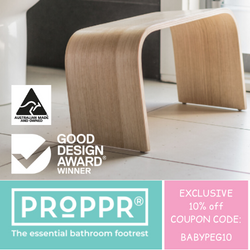 Proppr footstool with 10% coupon code BABYPEG10